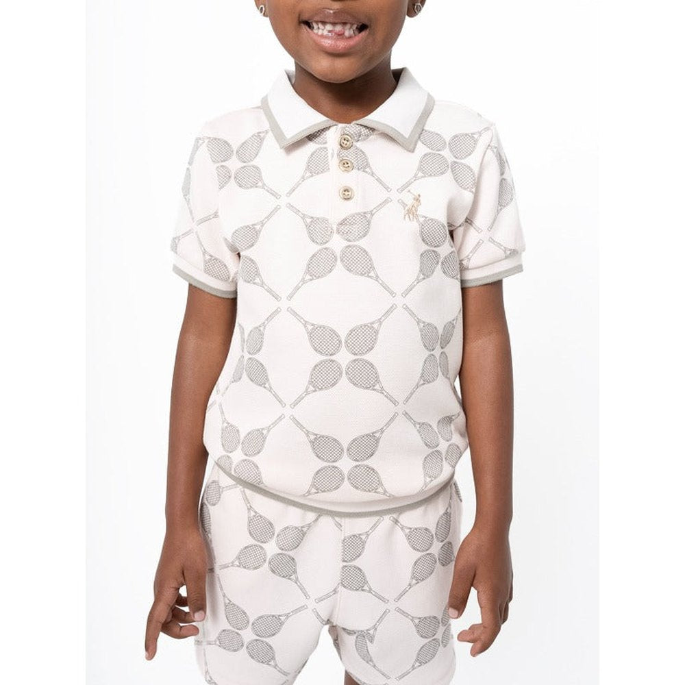 Polo Girls Amy Aop Sport Short Sleeves Golfer In Blush