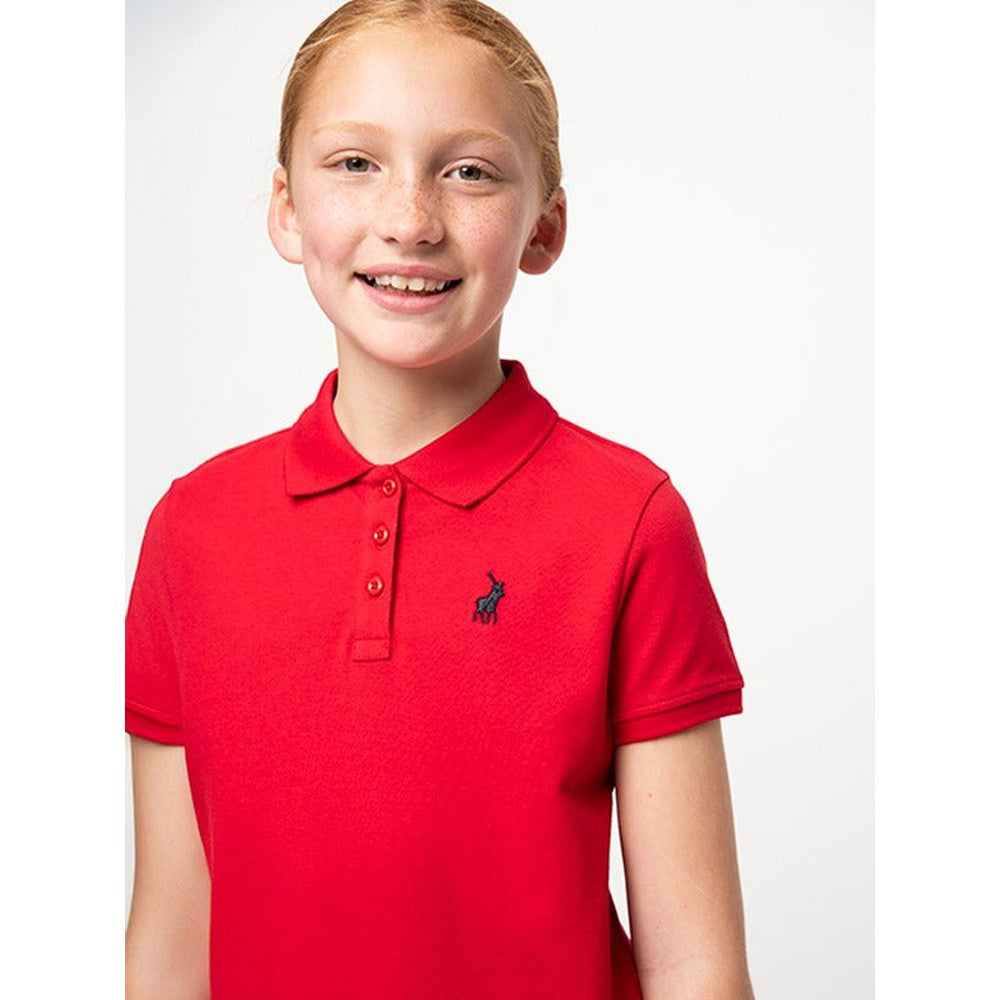 Polo Girls Short Sleeves Dakota Golfer Dress In Red
