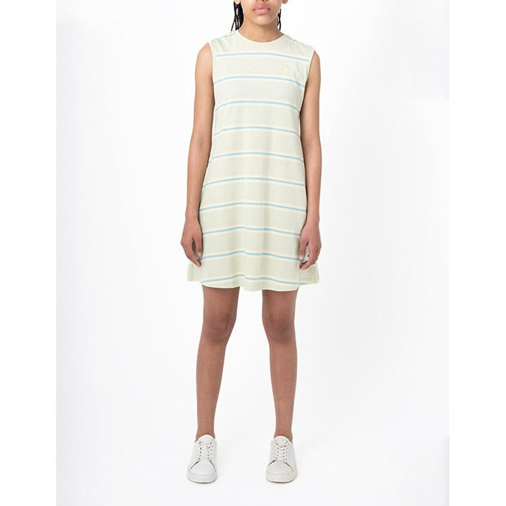 Polo Girls Sleeveless Cristina Striped Dress In Sea Green Multi