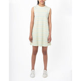 Polo Girls Sleeveless Cristina Striped Dress In Sea Green Multi