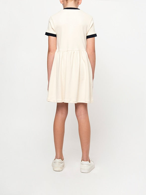 Polo Girls Happer Short Sleeve Dress In Sand