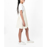 Polo Girls Sleeveless Ariana Pinafore Dress In Off White