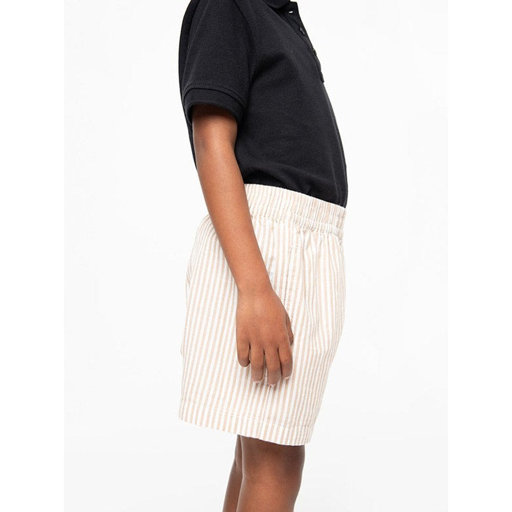 Polo Girls Gemma Stripe Shorts In Taupe
