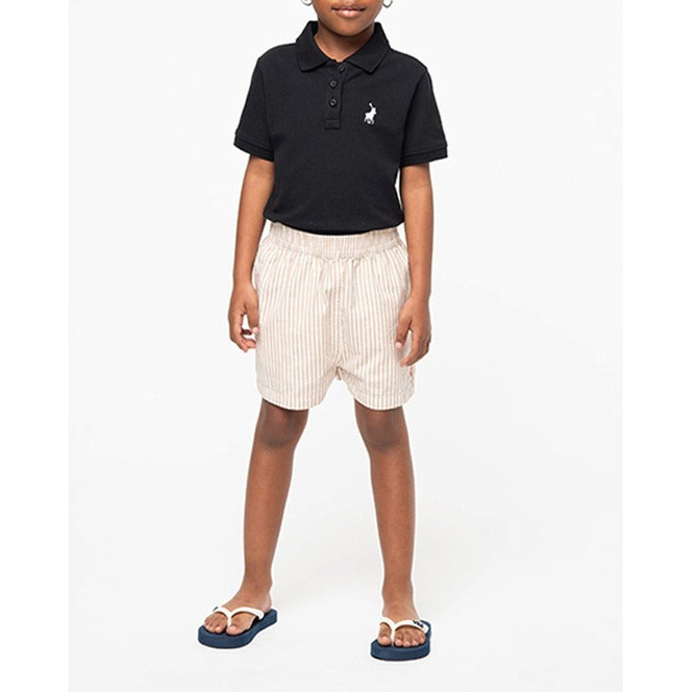 Polo Girls Gemma Stripe Shorts In Taupe