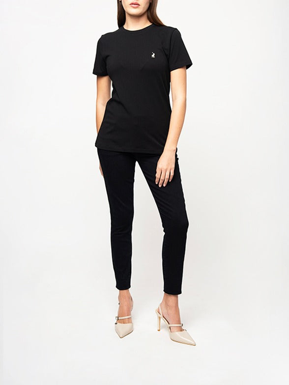 Polo Womens Allie Short Sleeves T-Shirt In Black