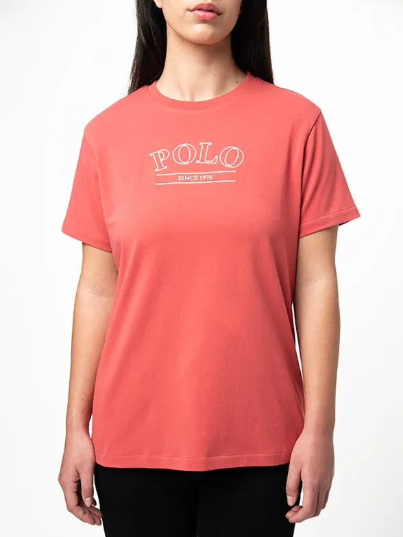 Polo Womens Danica Embroidered T-Shirts In Brick