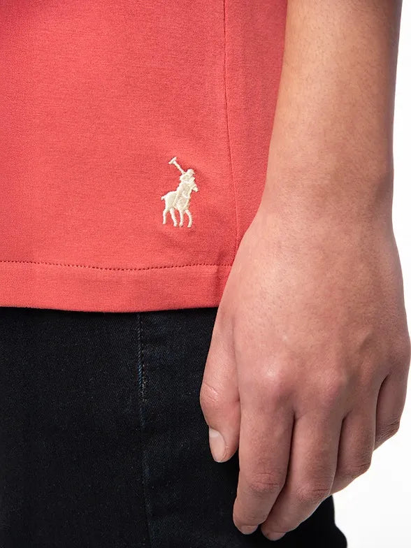 Polo Womens Danica Embroidered T-Shirts In Brick