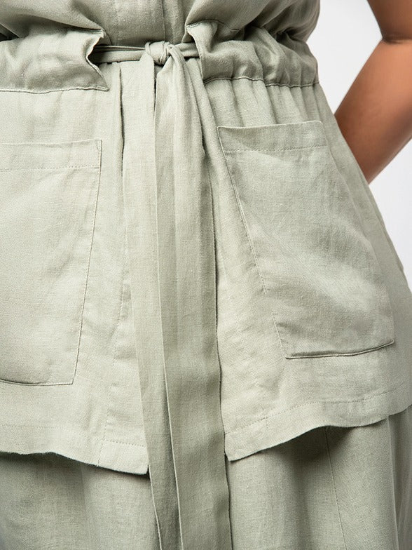 Polo Womens Lerato Sleeveless Linen Shacket In Willow