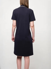 Polo Womens Leah Short Sleeve Golfer Dress Navy
