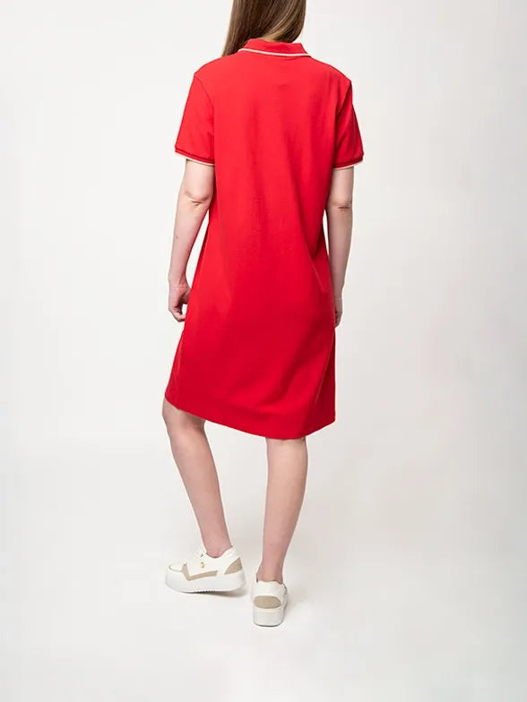 Polo Womens Leah Short Sleeve Golfer Dress Red