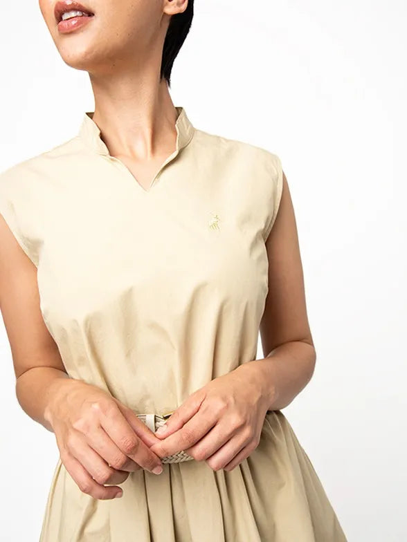 Polo Womens Rae Belted Dress In Stone