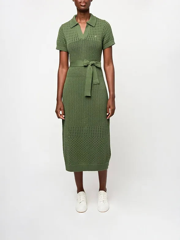 Polo Womens Sam Knitted Resort Dress In Olive