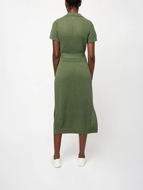 Polo Womens Sam Knitted Resort Dress In Olive