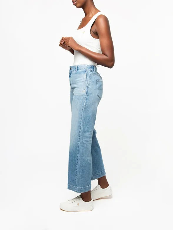 Polo Womens Zendaya Wide Keg Jeans In Light Wash