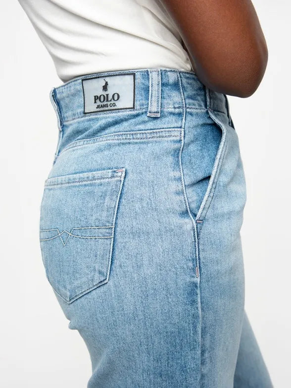 Polo Womens Zendaya Wide Keg Jeans In Light Wash