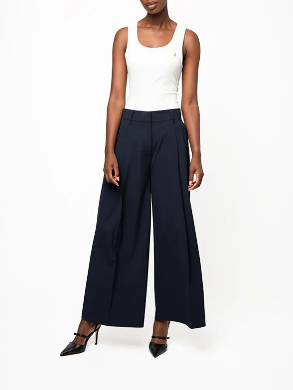Polo Womens Cara Wide Leg Suit Pants In Navy