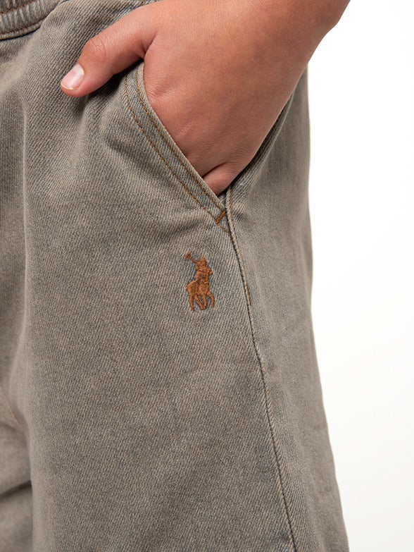 Polo Boys Denzel Denim Shorts In Tea Stain