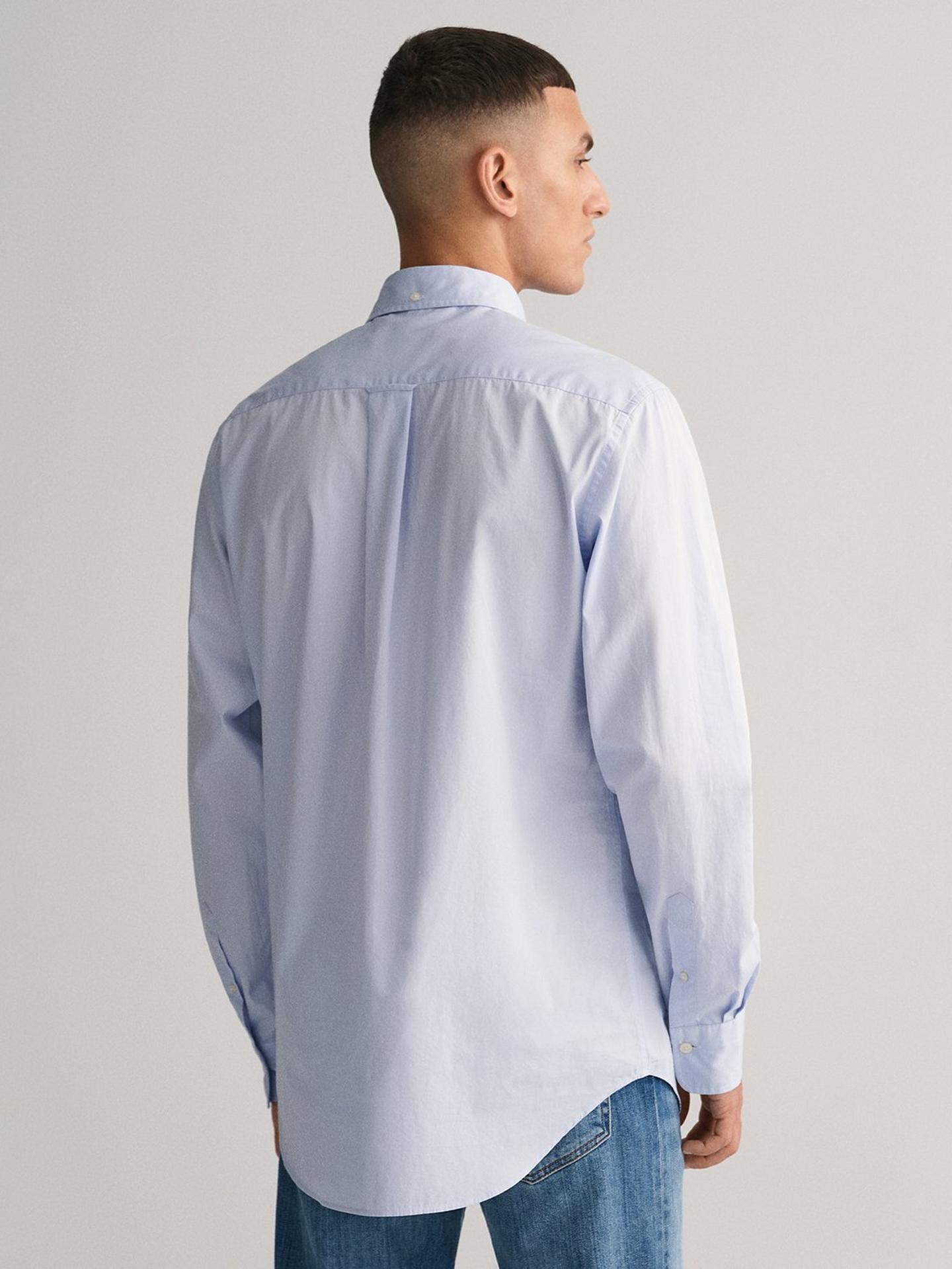 Gant Mens Regular Poplin Shirt In Light Blue