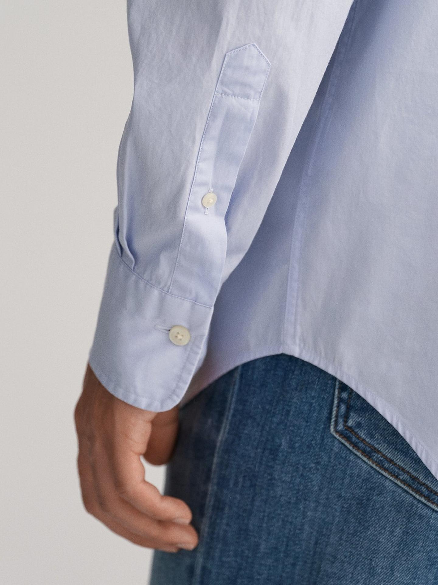 Gant Mens Regular Poplin Shirt In Light Blue