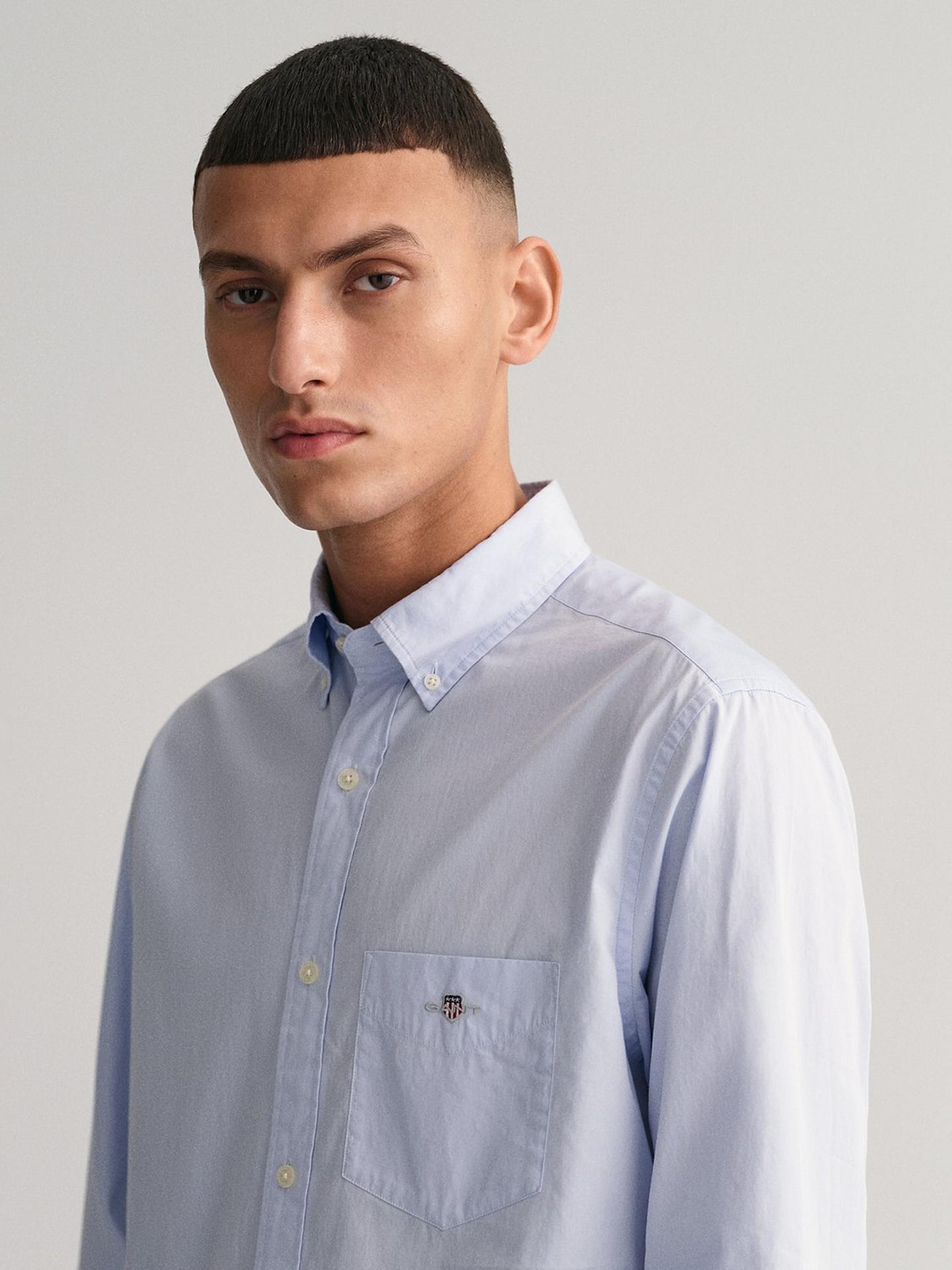 Gant Mens Regular Poplin Shirt In Light Blue