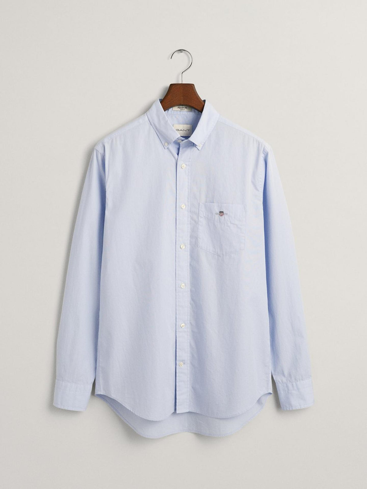 Gant Mens Regular Poplin Shirt In Light Blue
