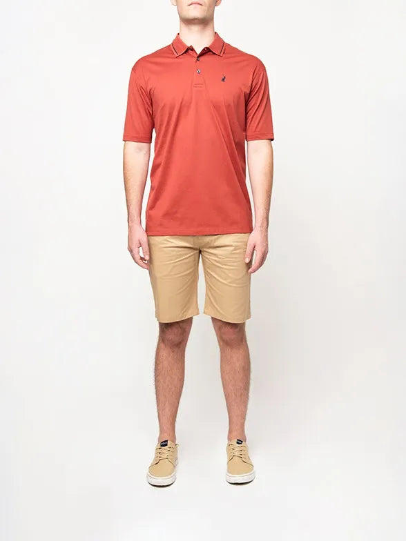 Polo Mens Plain Golfers In Brick