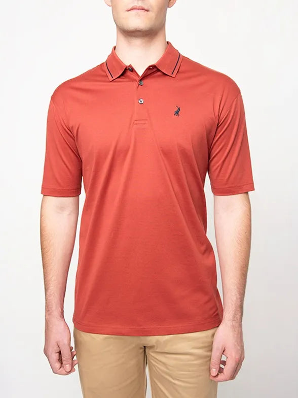 Polo Mens Plain Golfers In Brick