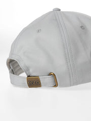 Polo Mens 6 Panel Structured Peak Cap Light Grey