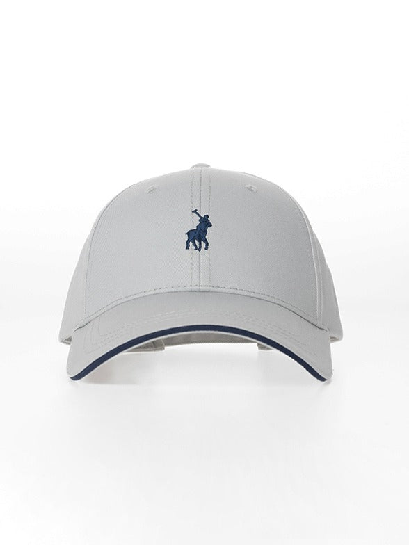 Polo Mens 6 Panel Structured Peak Cap Light Grey