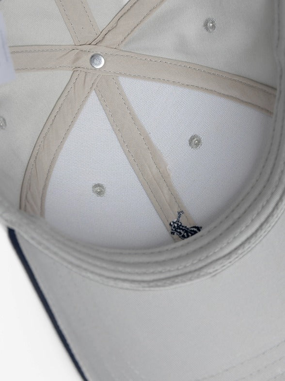 Polo Mens 6 Panel Structured Peak Cap Light Grey