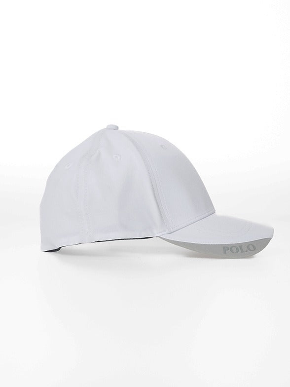 Polo Mens Metal Pony Fitted Peak Cap White