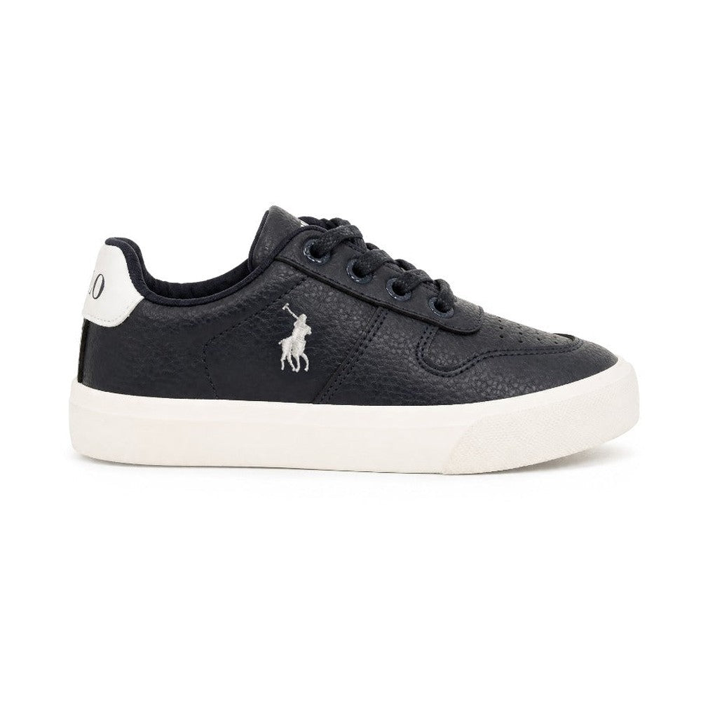 Polo Boys Classic Leather Sneakers In Black