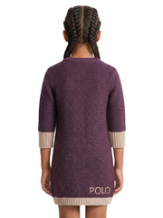 Polo Girls Addison Knitted Dress In Plum
