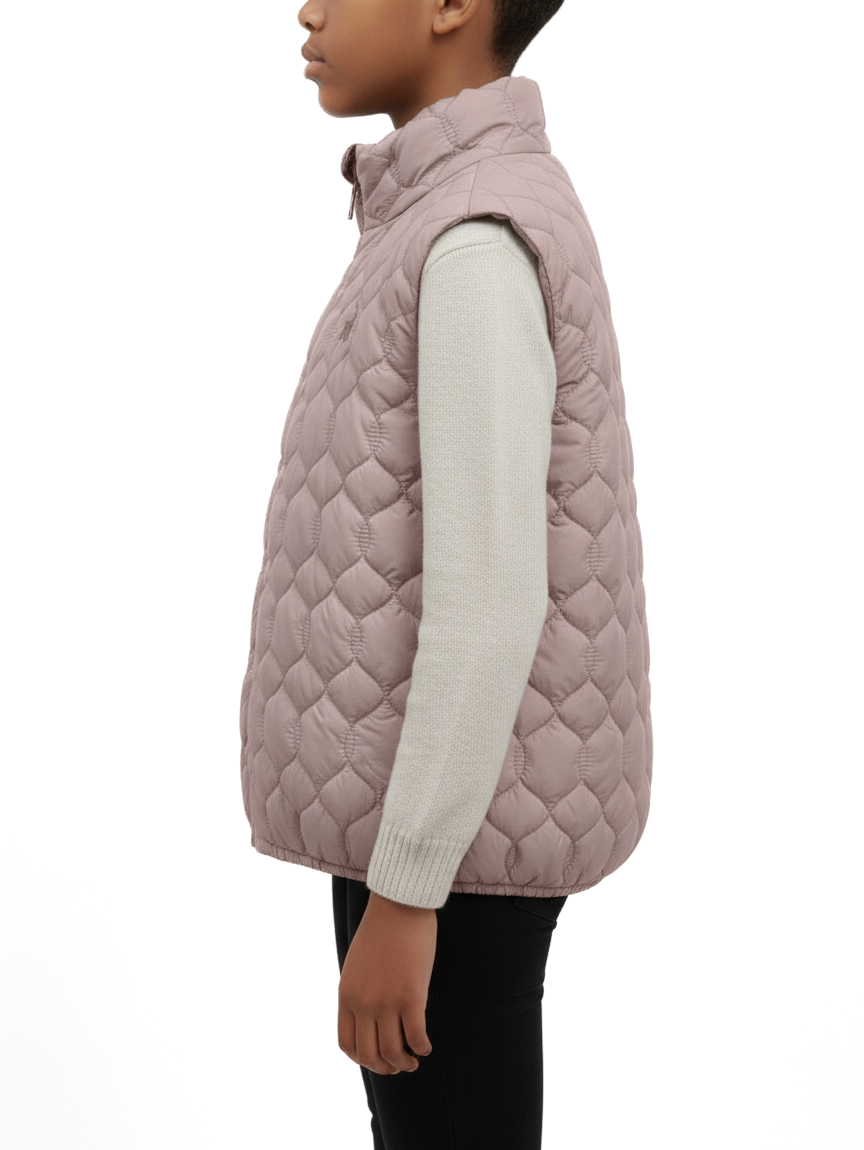 Polo Girls Payton Sleeveless Puffer Jacket In Taupe
