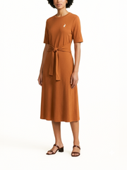Polo Womens Melody Casual Wrap Dress In Clay