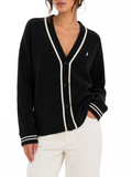 Polo Womens Kally Tipped Cardigan In Black