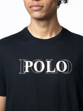 Polo Mens Stitch Printed Logo Short Sleeves Tee Black