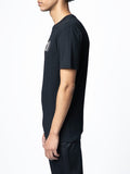Polo Mens Stitch Printed Logo Short Sleeves Tee Black