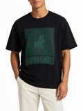 Polo Mens Printed Graphic Short Sleeve T-Shirt In Black