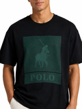 Polo Mens Printed Graphic Short Sleeve T-Shirt In Black