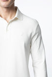Polo Mens Essential Pique Long Sleeve Golfer In Whute