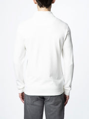 Polo Mens Essential Pique Long Sleeve Golfer In Whute