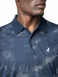 Polo Mens Pixel Printed Double Mercerised Golfer In Navy