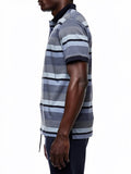 Polo Mens Textured Stripe Golfer In Blue