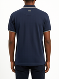 Polo Mens Plain 1/4 Zip Dm Short Sleeve Golfer In Navy