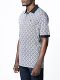 Polo Mens Fine Stripe Printed Dm Short Sleeves Golfer White