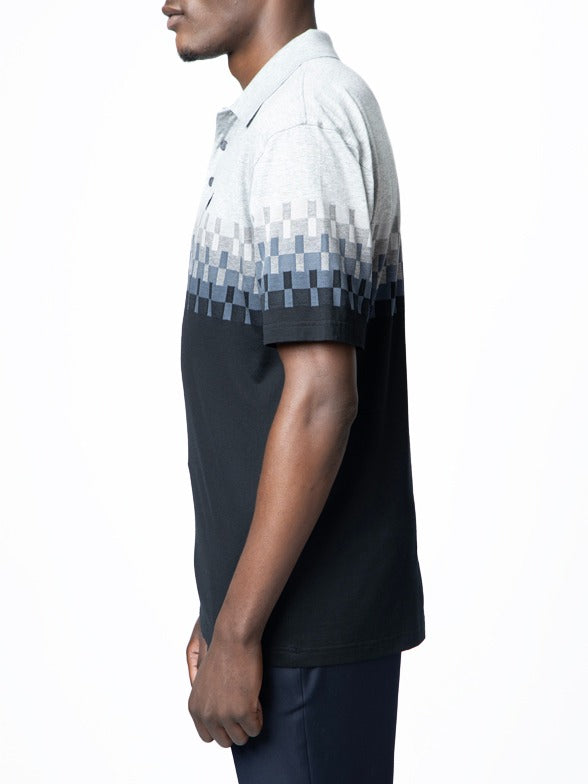 Polo Mens Jacquard Dm Short Sleeves Golfer Black