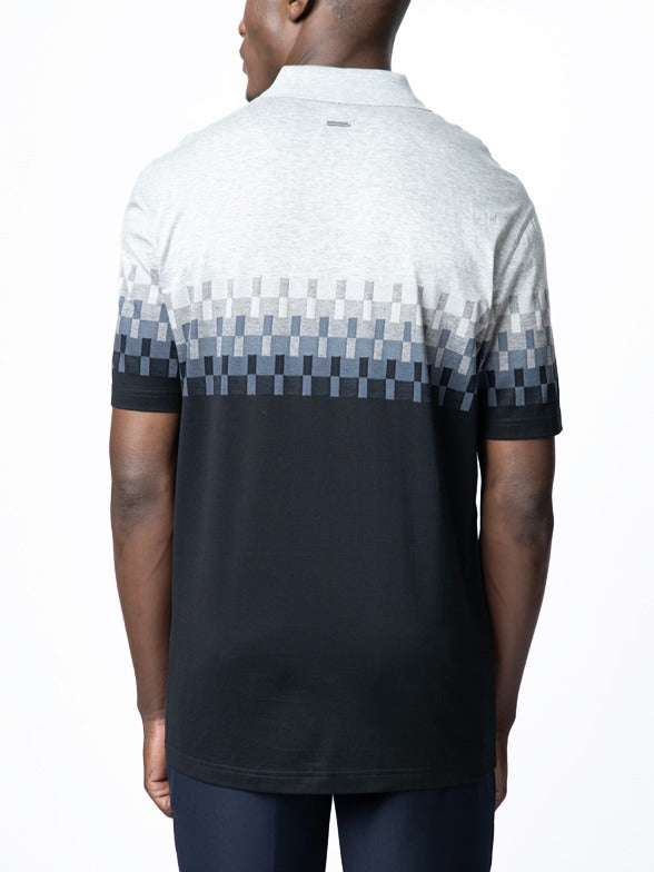 Polo Mens Jacquard Dm Short Sleeves Golfer Black