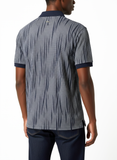 Polo Mens Stripe Double Mercerised Golfer In Navy
