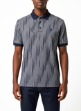 Polo Mens Stripe Double Mercerised Golfer In Navy